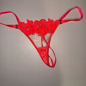 Honey Birdette Amelie Hot Pink Floral Lace Thong